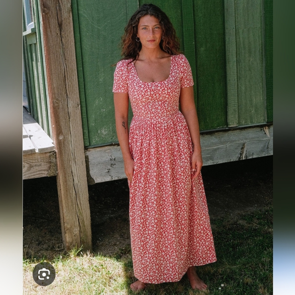 Christy Dawn Red and White Smocked Sundress